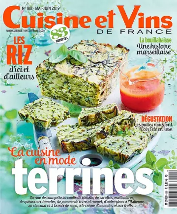 Cuisine et Vins de France N°188 – Mai-Juin 2019 [Magazines]