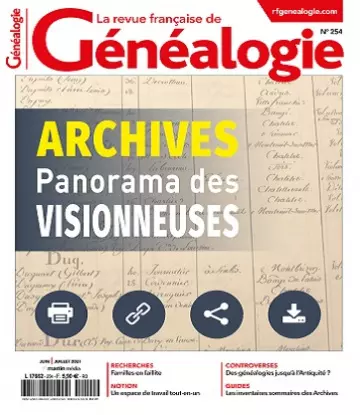 La Revue Française De Généalogie N°254 – Juin-Juillet 2021 [Magazines]