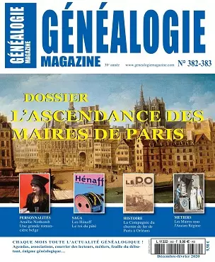 Généalogie Magazine N°382-383 – Décembre 2019-Février 2020 [Magazines]