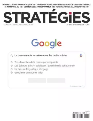 Stratégies - 31 Octobre 2019  [Magazines]