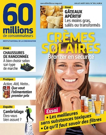 60 Millions De Consommateurs N°593 – Juillet-Août 2023  [Magazines]