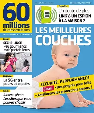 60 Millions De Consommateurs N°562 – Octobre 2020  [Magazines]