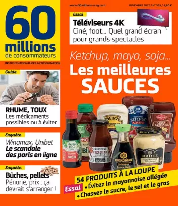 60 Millions De Consommateurs N°585 – Novembre 2022  [Magazines]
