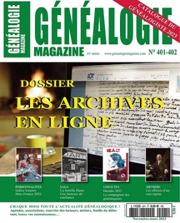 Généalogie N°401-402 – Novembre-Mars 2023  [Magazines]