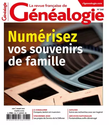 La Revue Française De Généalogie N°260 – Juin-Juillet 2022 [Magazines]